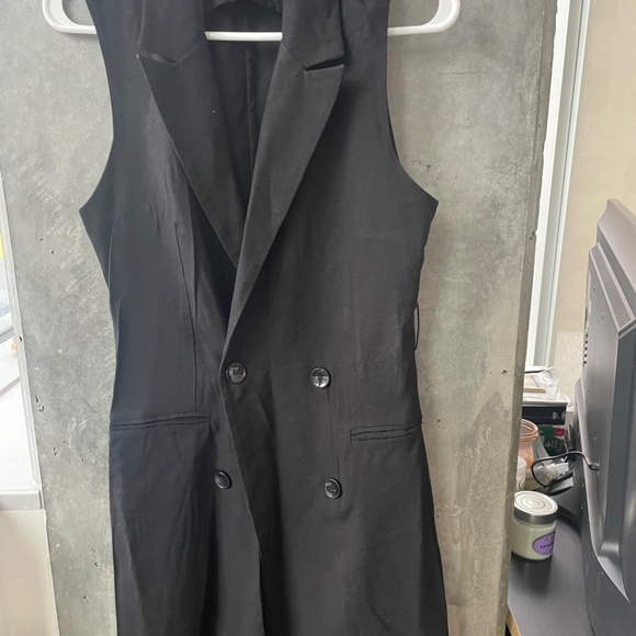 Burshka black double Button Lapel Neck Vest Blazer size M for women - Picture 4 of 11